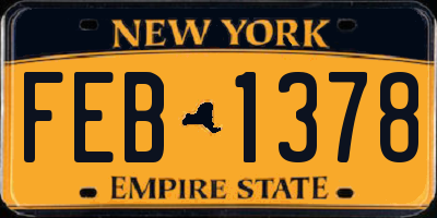 NY license plate FEB1378