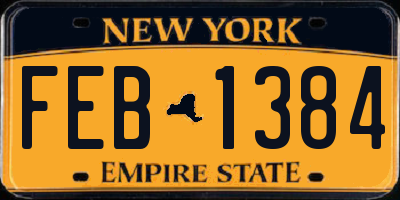 NY license plate FEB1384