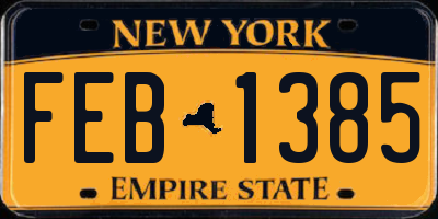 NY license plate FEB1385