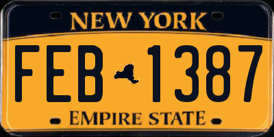 NY license plate FEB1387