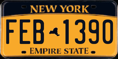 NY license plate FEB1390