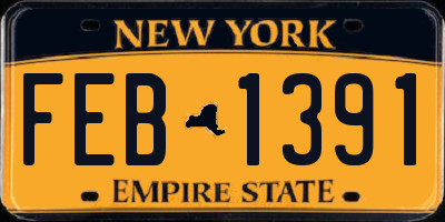 NY license plate FEB1391