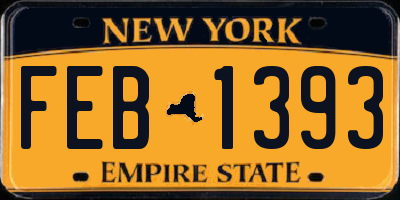 NY license plate FEB1393
