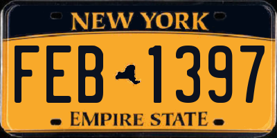 NY license plate FEB1397