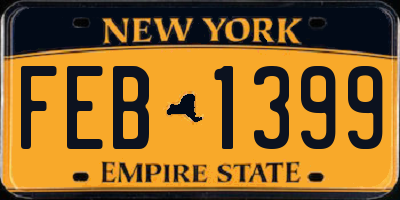 NY license plate FEB1399