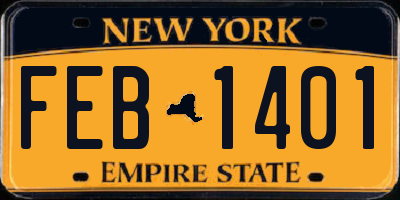 NY license plate FEB1401