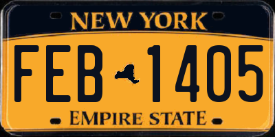 NY license plate FEB1405