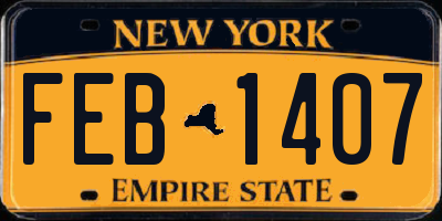 NY license plate FEB1407