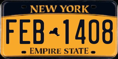NY license plate FEB1408