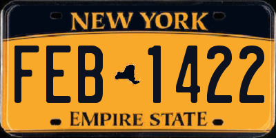NY license plate FEB1422