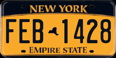 NY license plate FEB1428