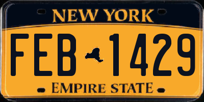 NY license plate FEB1429