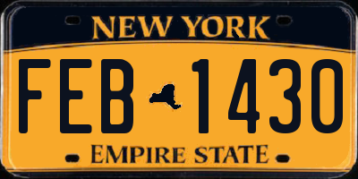 NY license plate FEB1430