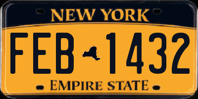 NY license plate FEB1432