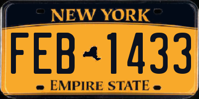 NY license plate FEB1433