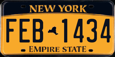 NY license plate FEB1434