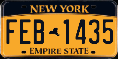 NY license plate FEB1435