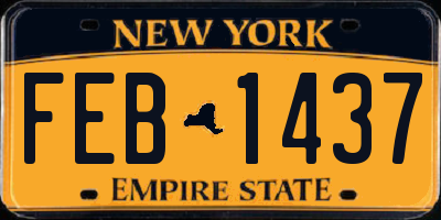 NY license plate FEB1437