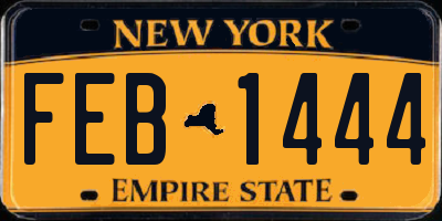 NY license plate FEB1444