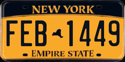 NY license plate FEB1449
