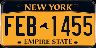 NY license plate FEB1455