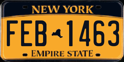 NY license plate FEB1463