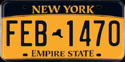 NY license plate FEB1470