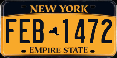 NY license plate FEB1472