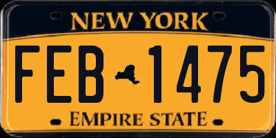NY license plate FEB1475