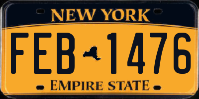 NY license plate FEB1476