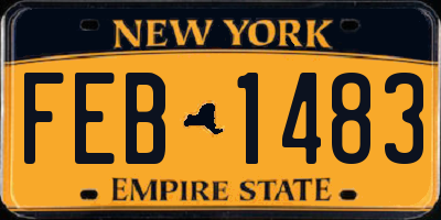 NY license plate FEB1483