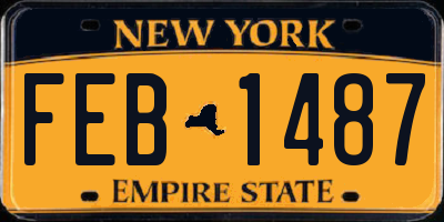 NY license plate FEB1487