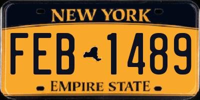 NY license plate FEB1489