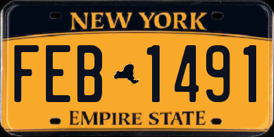 NY license plate FEB1491