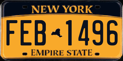 NY license plate FEB1496
