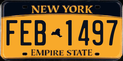 NY license plate FEB1497