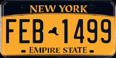 NY license plate FEB1499