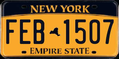 NY license plate FEB1507
