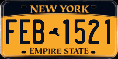 NY license plate FEB1521