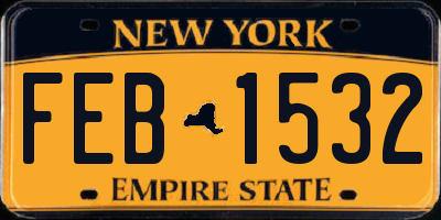 NY license plate FEB1532