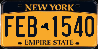 NY license plate FEB1540