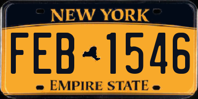 NY license plate FEB1546