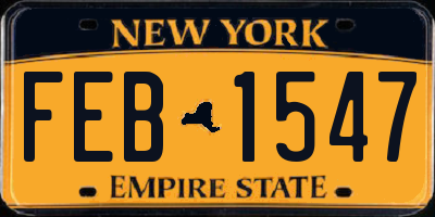 NY license plate FEB1547