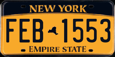NY license plate FEB1553