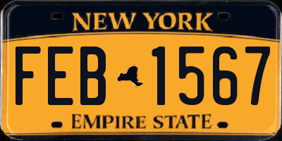 NY license plate FEB1567