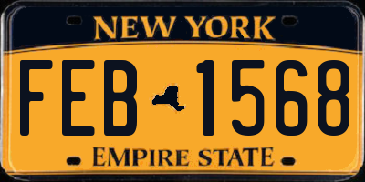 NY license plate FEB1568