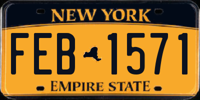 NY license plate FEB1571