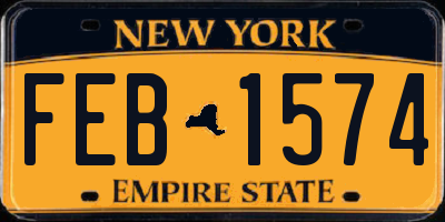 NY license plate FEB1574