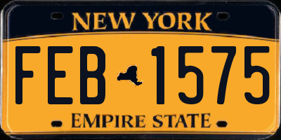 NY license plate FEB1575