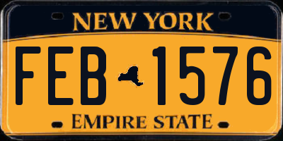 NY license plate FEB1576